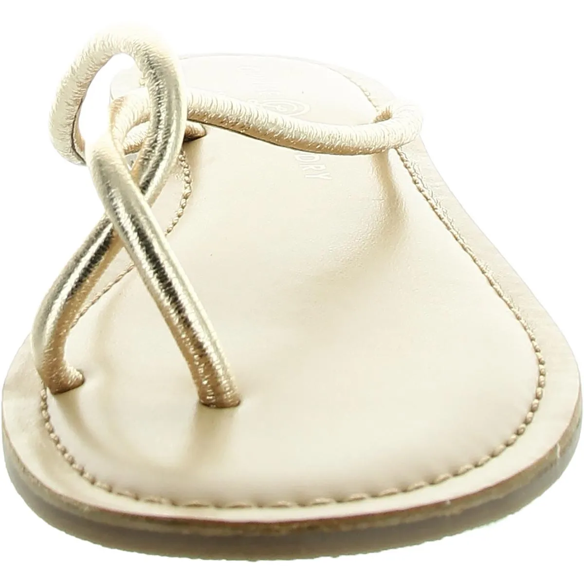 Camisha Womens Metallic Leather Flip-Flops