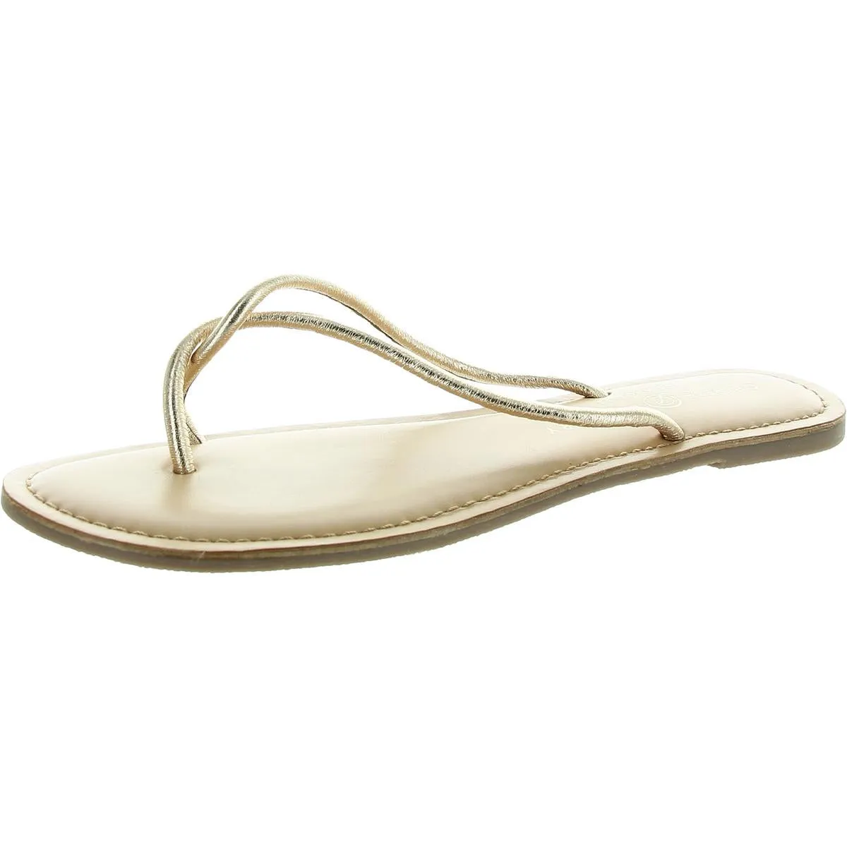 Camisha Womens Metallic Leather Flip-Flops