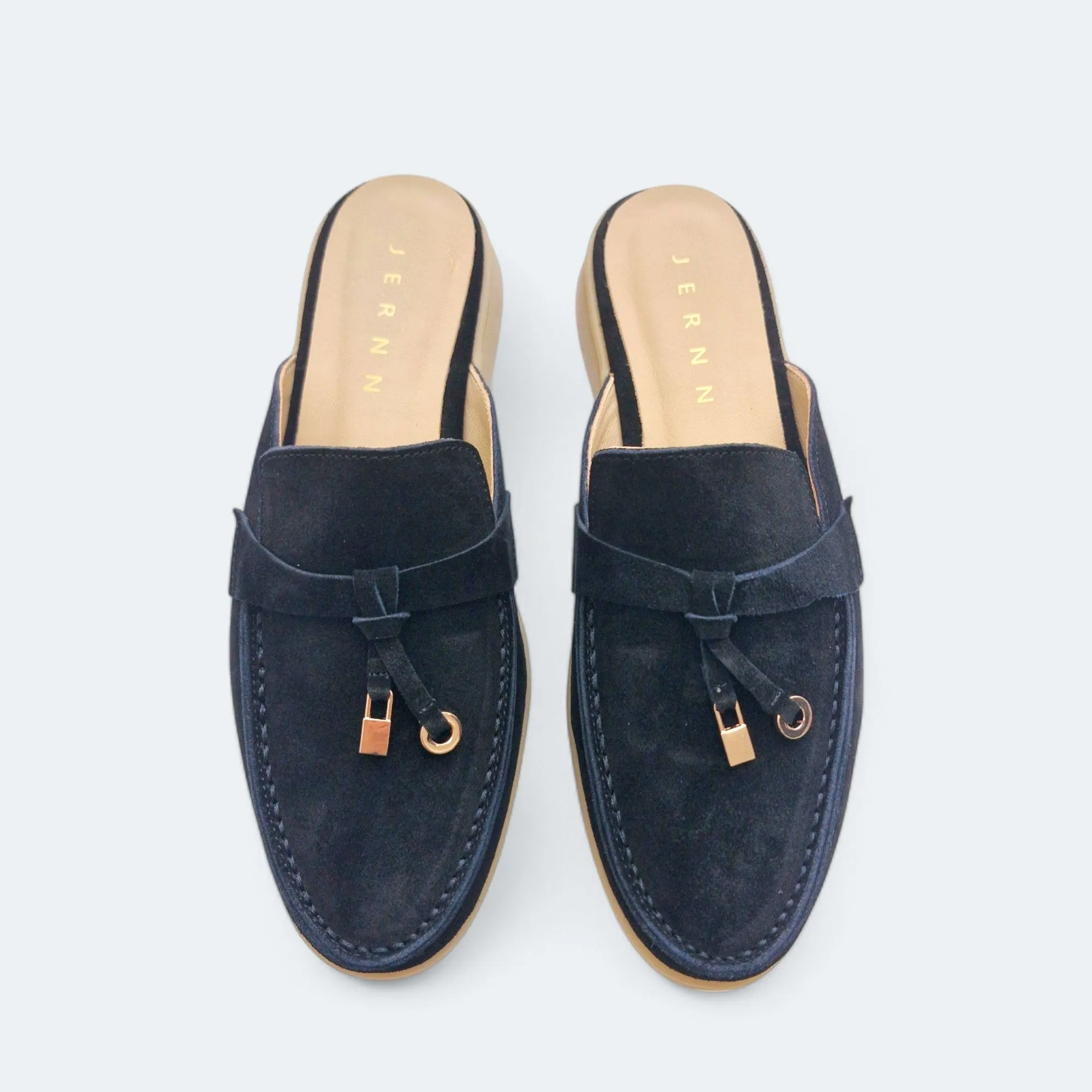 Carol Suede Leather Mules Flats