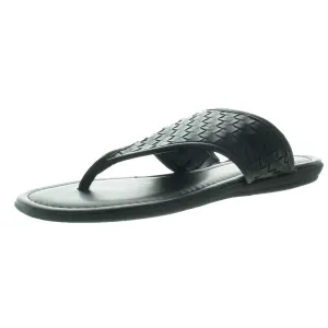 Cherie Womens Woven Faux Leather Thong Sandals