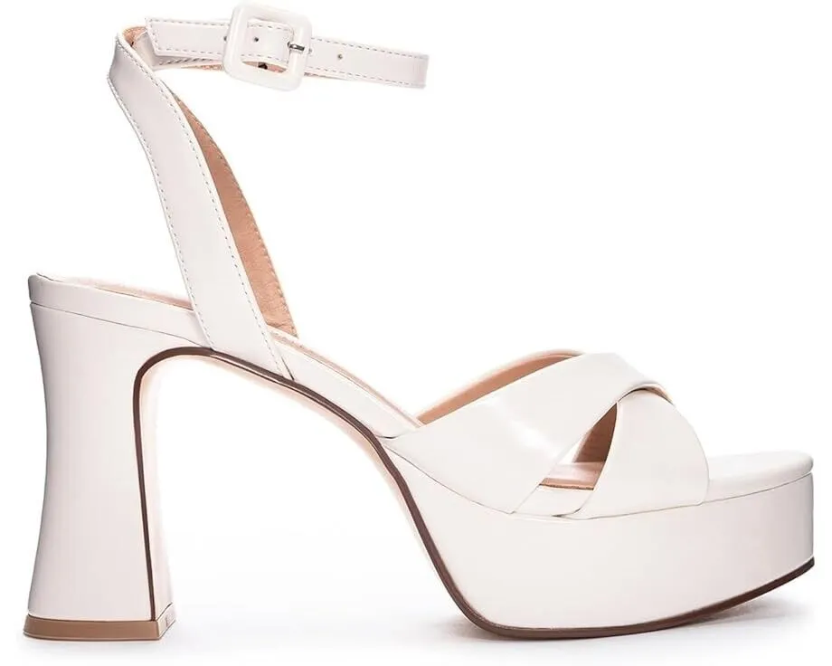 Chinese Laundry Theena Strappy Women's US 7 Cream Platform Dress Sandals ZPO1720