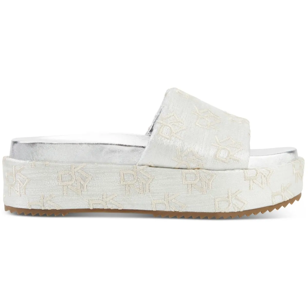 CI Platform  Womens Shimmer Embroidered Flatform Sandals