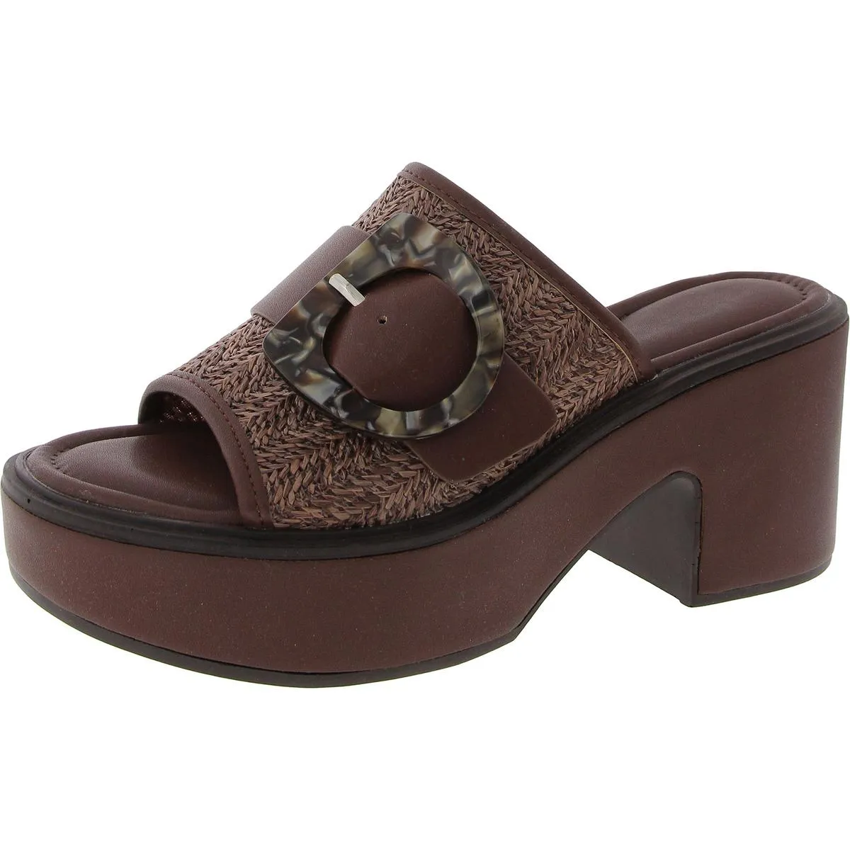 Clara 2 Womens Faux Leather Slip on Platform Sandals