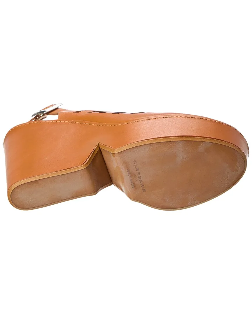 Clergerie P/Diane Leather Slingback Platform Sandal