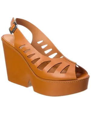Clergerie P/Diane Leather Slingback Platform Sandal