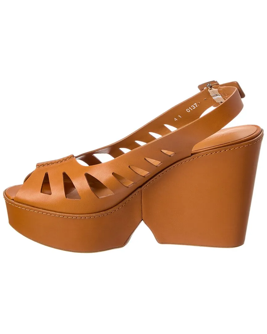 Clergerie P/Diane Leather Slingback Platform Sandal