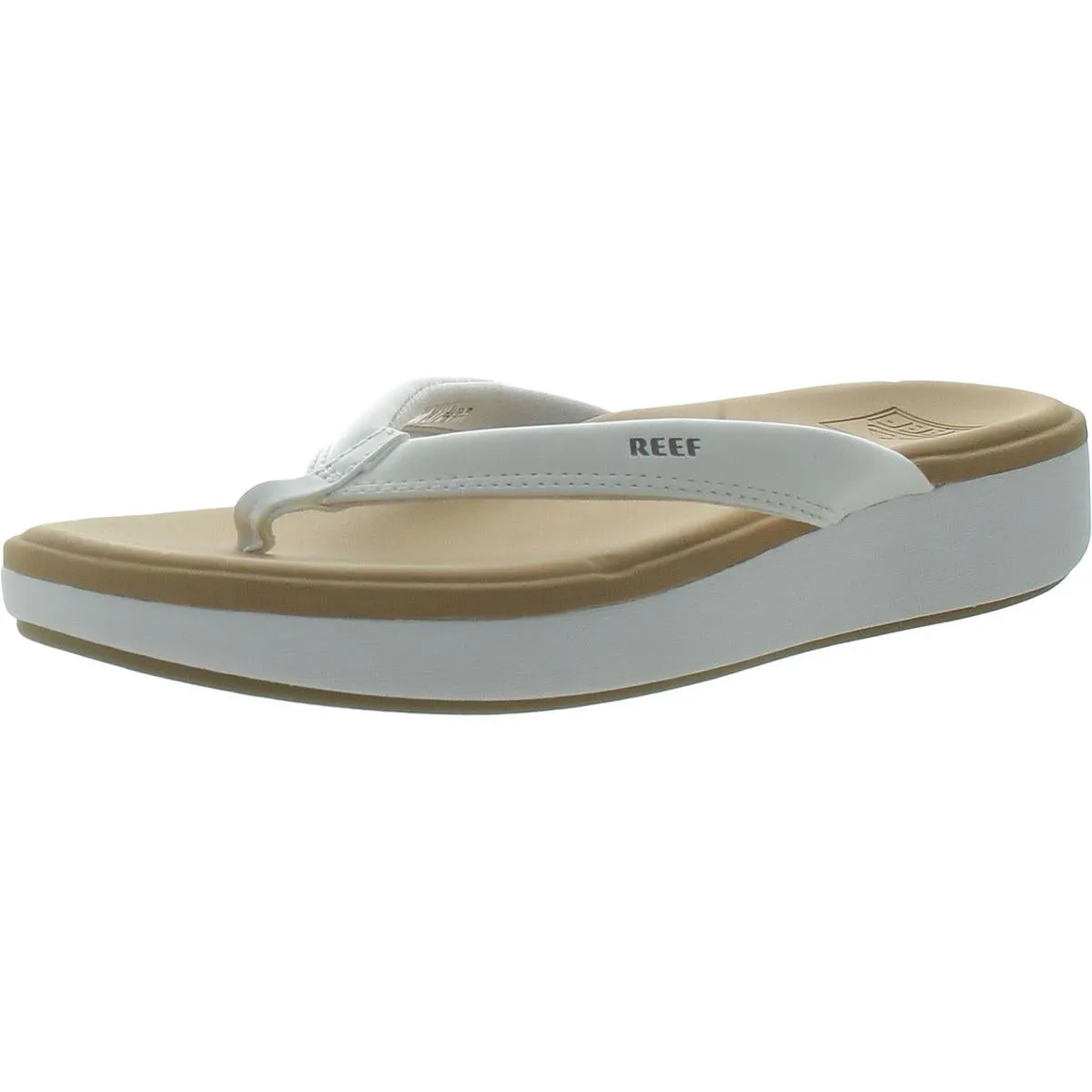 Cushion Cloud Womens Faux Leather Thong Slide Sandals