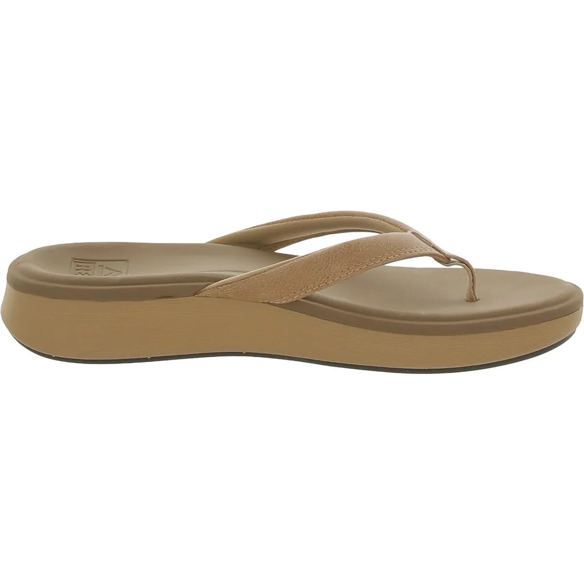 Cushion Cloud Womens Faux Leather Thong Slide Sandals