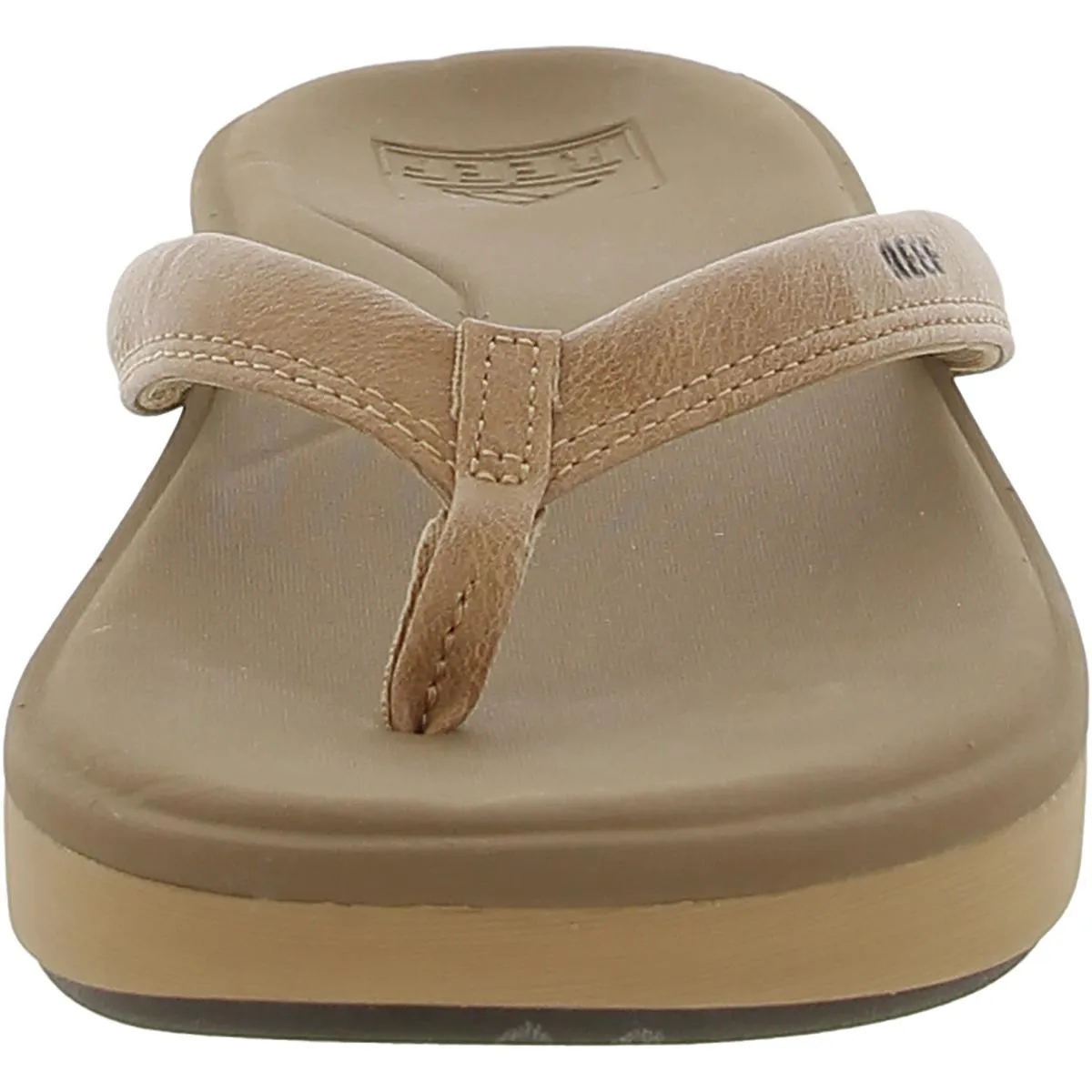 Cushion Cloud Womens Faux Leather Thong Slide Sandals
