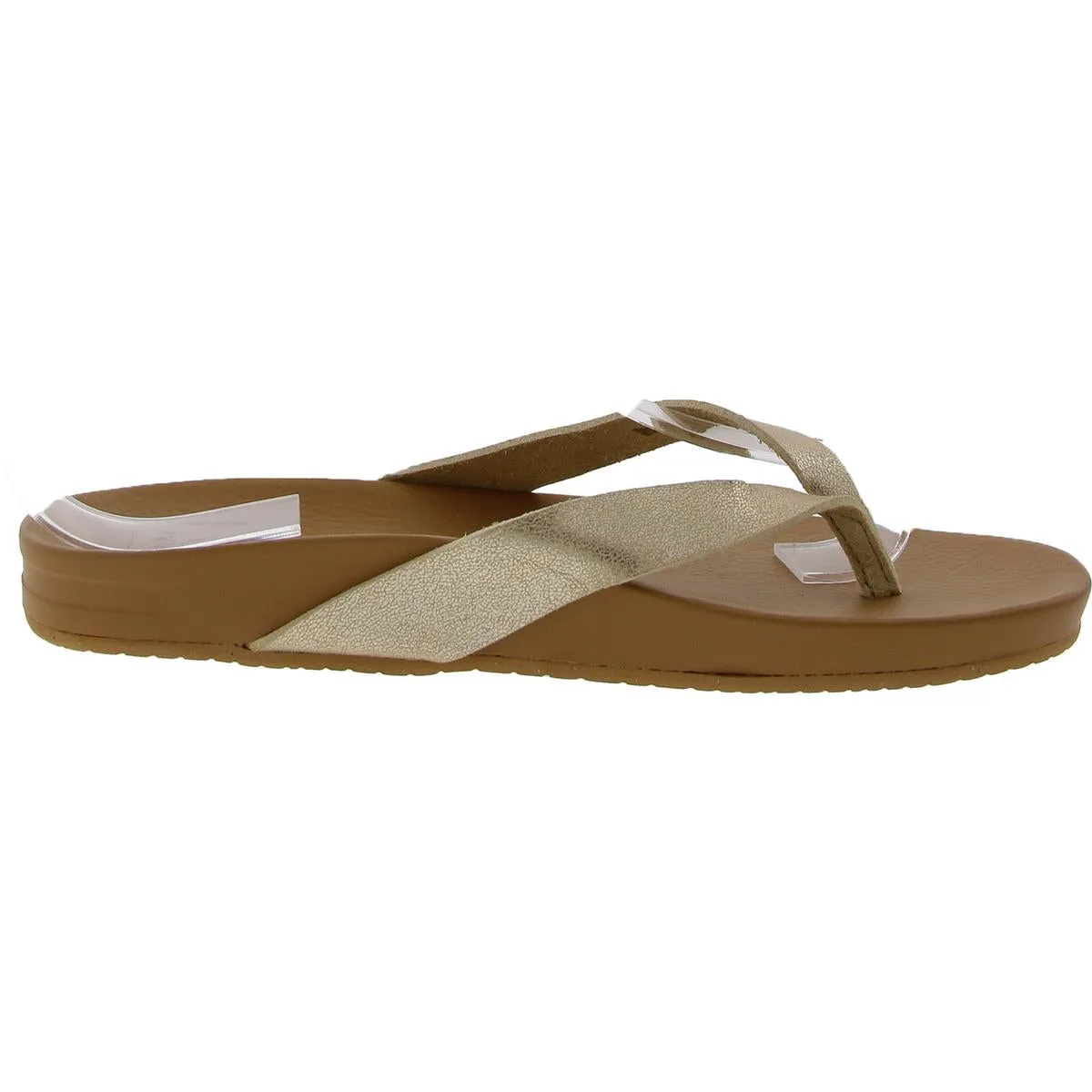 Cushion Court Womens Faux Leather Snake Print Flip-Flops