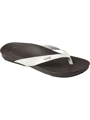 Cushion Court Womens Faux Leather Snake Print Flip-Flops