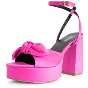 Daisy Womens Bow Ankle Strap Platform Sandals