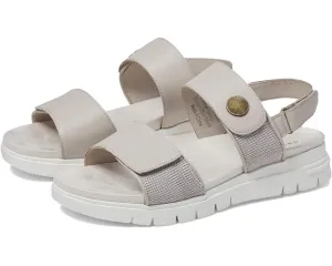 David Tate Downey Sandals Women's US 6.5 Gray Leather Open Toe Slingback ZPO634 (Gray,6.5)