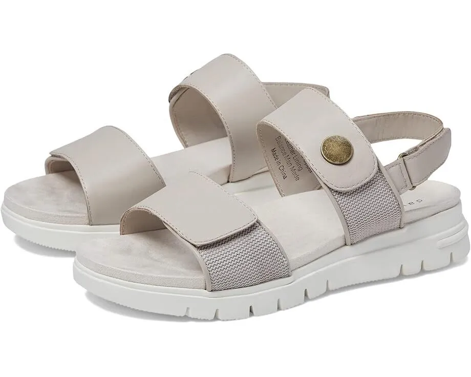 David Tate Downey Sandals Women's US 6.5 Gray Leather Open Toe Slingback ZPO634 (Gray,6.5)
