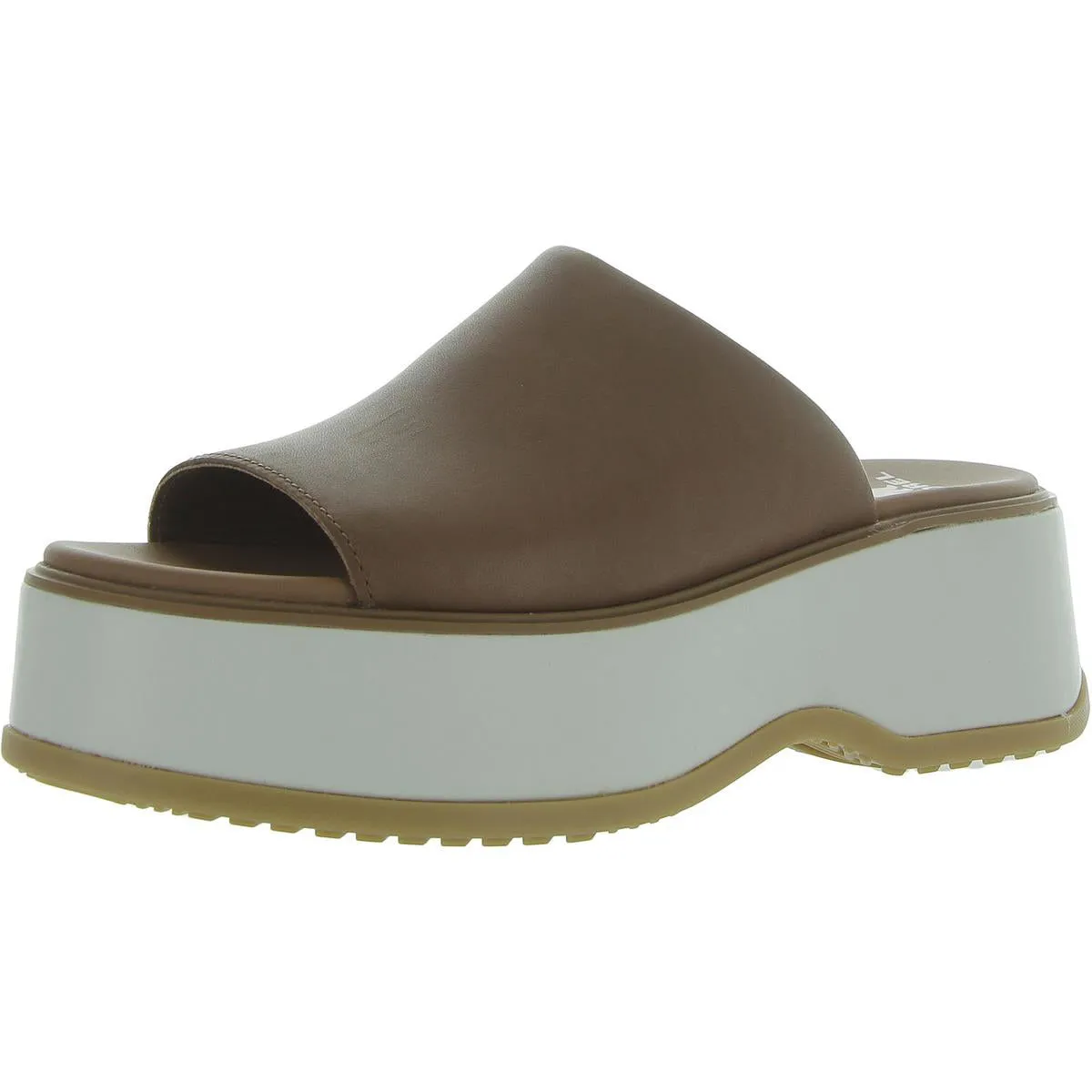 Dayspring Womens Leather Wedge Slide Sandals