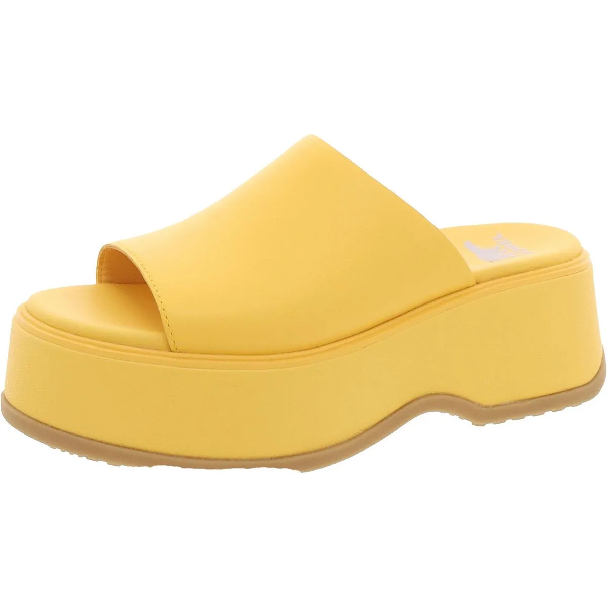 Dayspring Womens Leather Wedge Slide Sandals