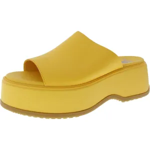 Dayspring Womens Leather Wedge Slide Sandals