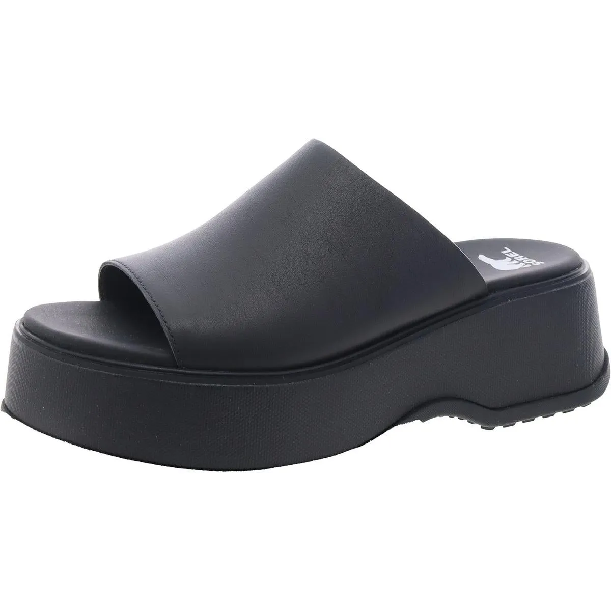 Dayspring Womens Leather Wedge Slide Sandals