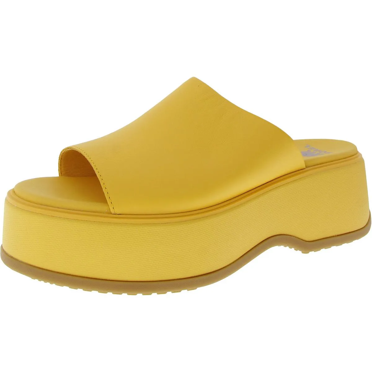 Dayspring Womens Leather Wedge Slide Sandals