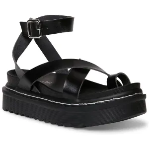 Delanno Womens Toe Loop Flatform Footbed Sandals