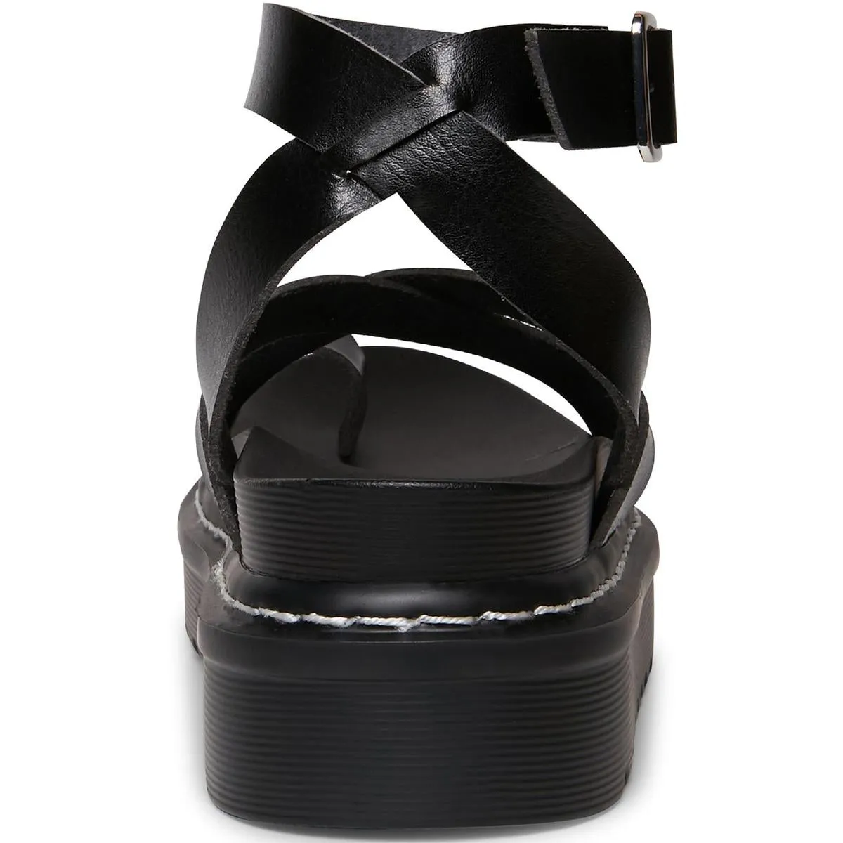 Delanno Womens Toe Loop Flatform Footbed Sandals