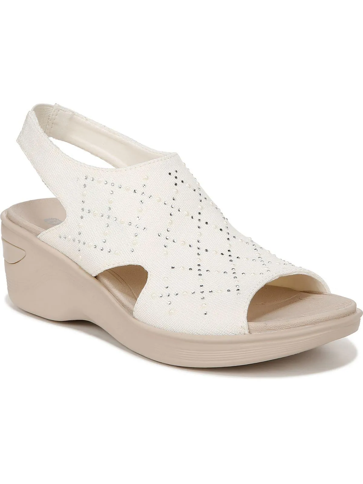 Destiny Bright Womens Embellished Shimmer Wedge Sandals