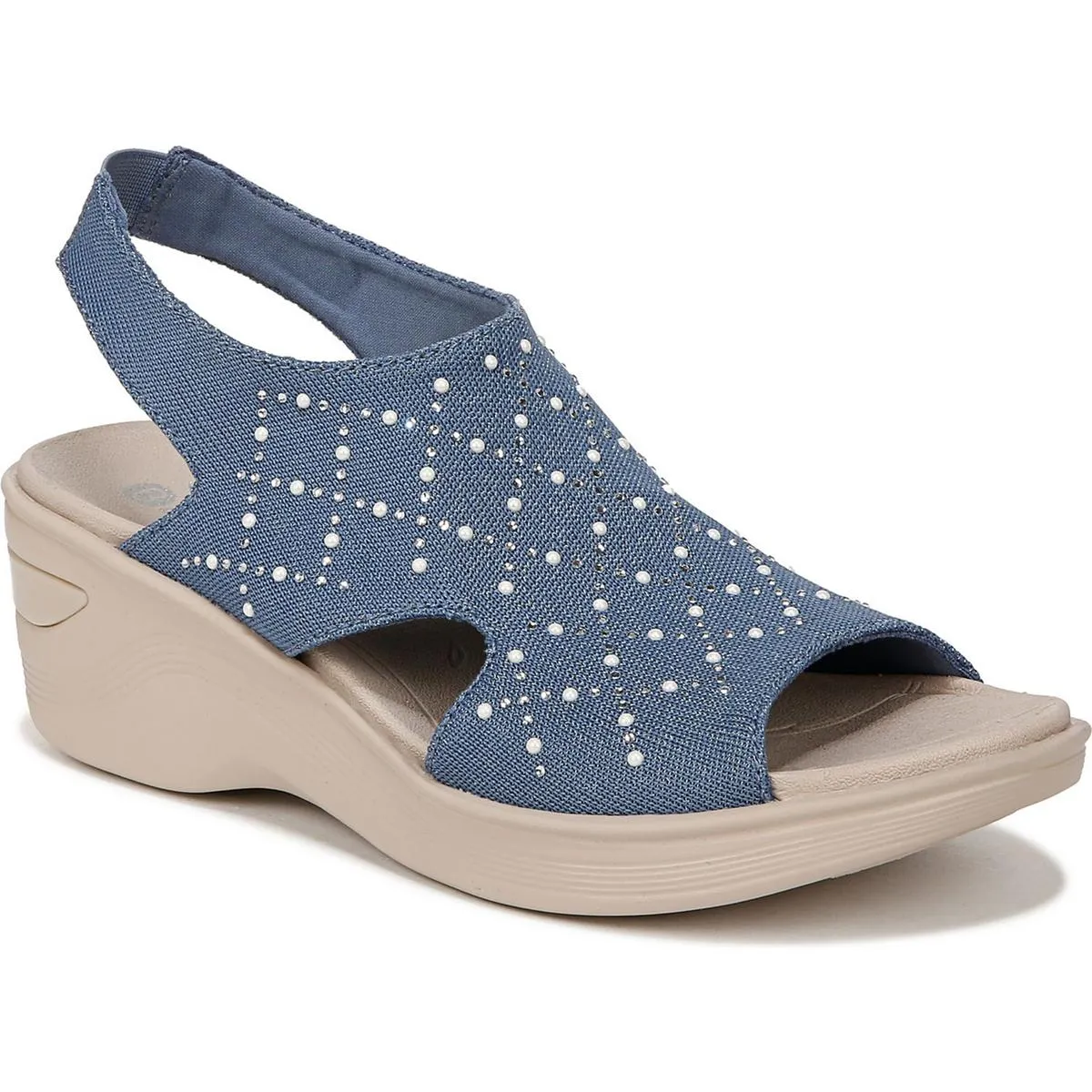 Destiny Bright Womens Embellished Shimmer Wedge Sandals