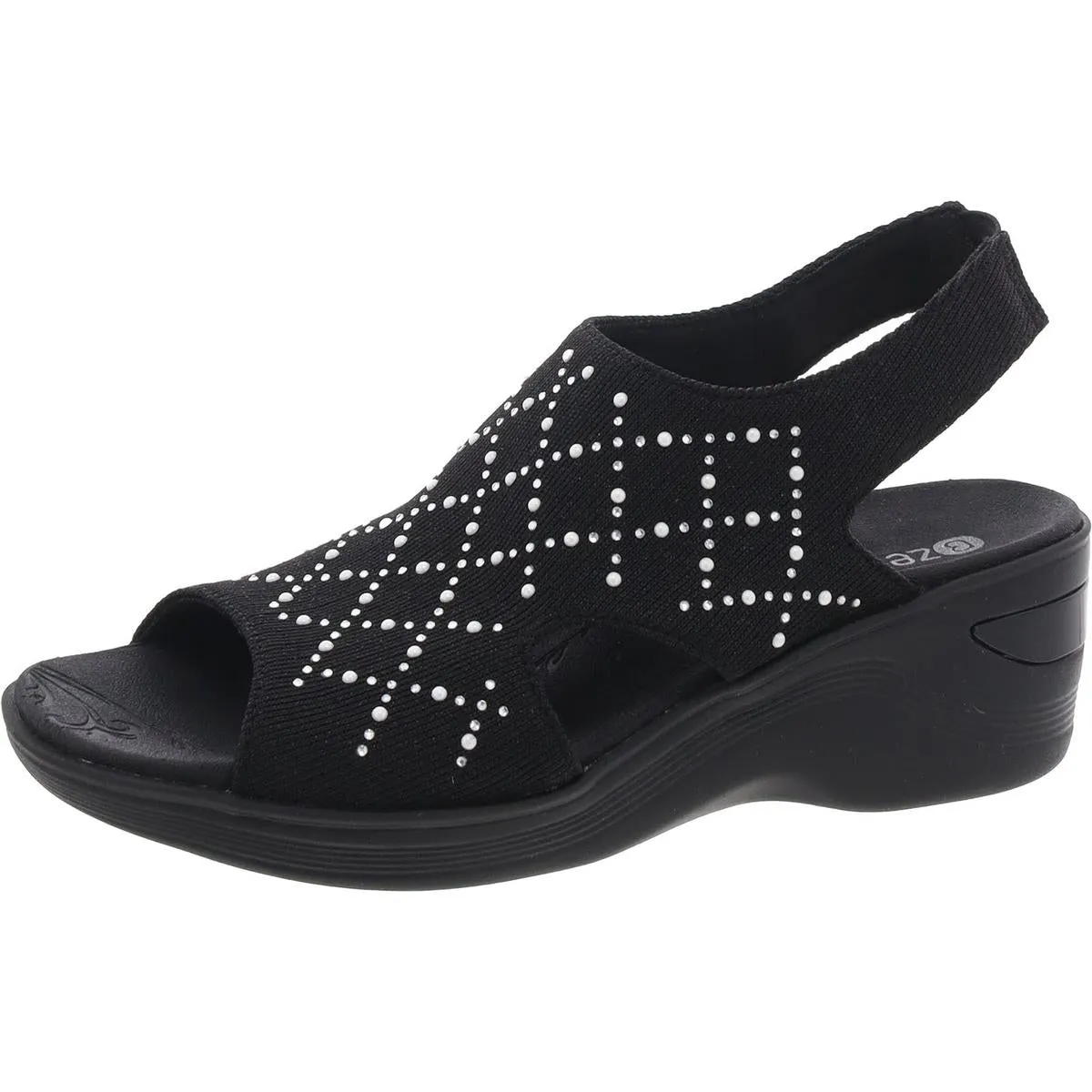 Destiny Bright Womens Embellished Shimmer Wedge Sandals