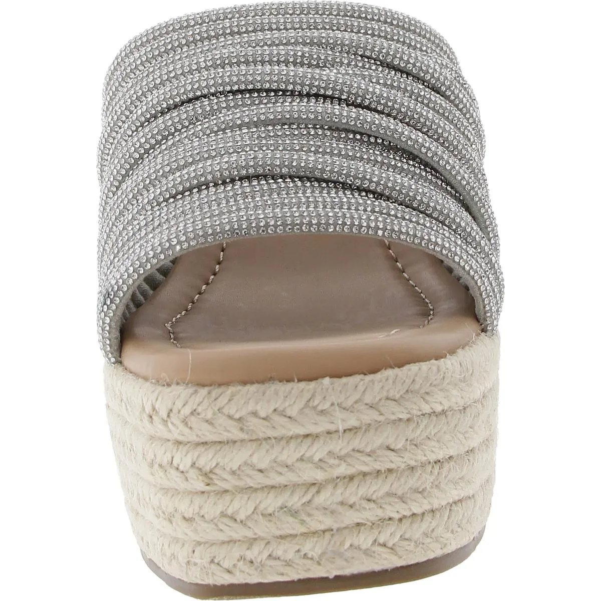 Doris Womens Mixed Media Textured Platform Sandals