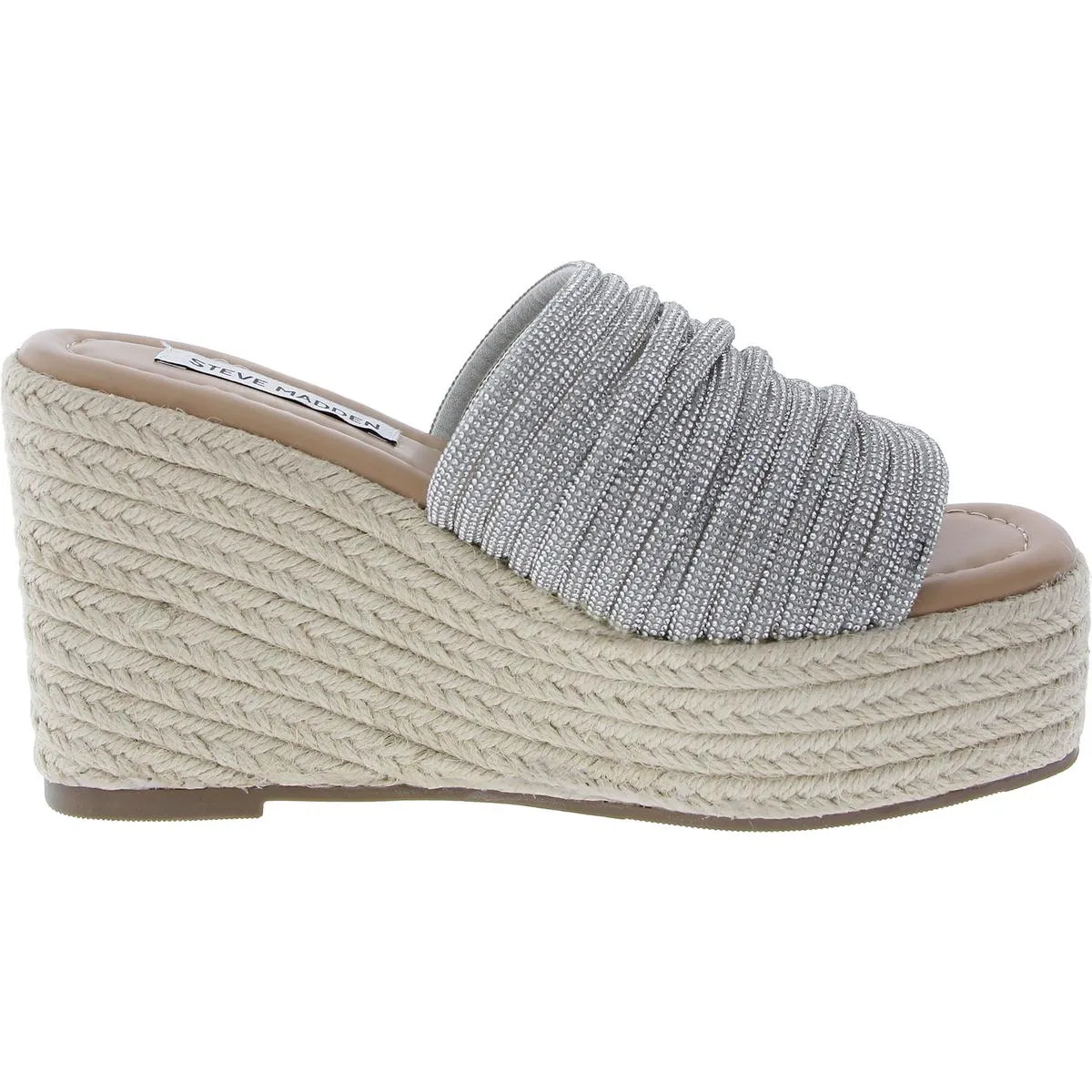 Doris Womens Mixed Media Textured Platform Sandals