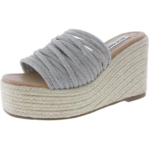 Doris Womens Mixed Media Textured Platform Sandals