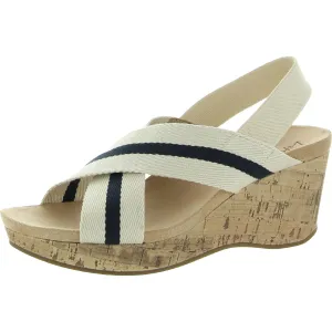 Dream Big Womens Criss Cross Slingback Wedge Sandals