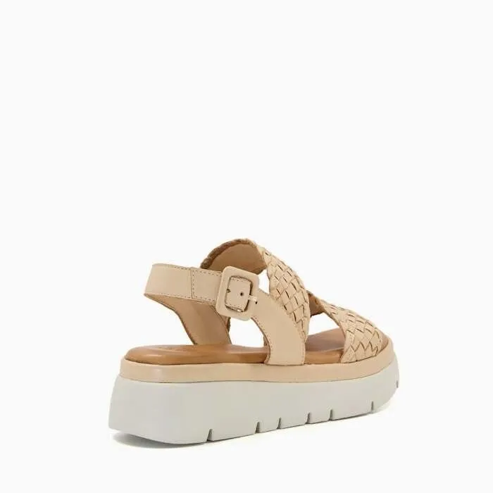 Dune London Lorris Sandals Women's US 8 Caramel Leather Casual Flatform ZPO1861