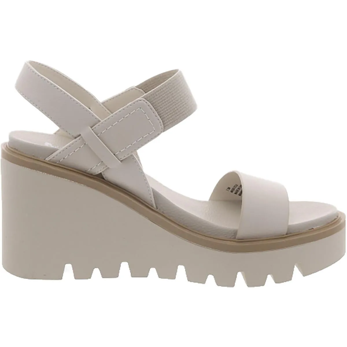 Elamul Womens Faux Leather Stretch Wedge Sandals