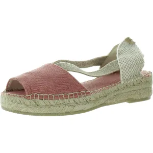 Elora V Womens Cut-Out Canvas Espadrilles
