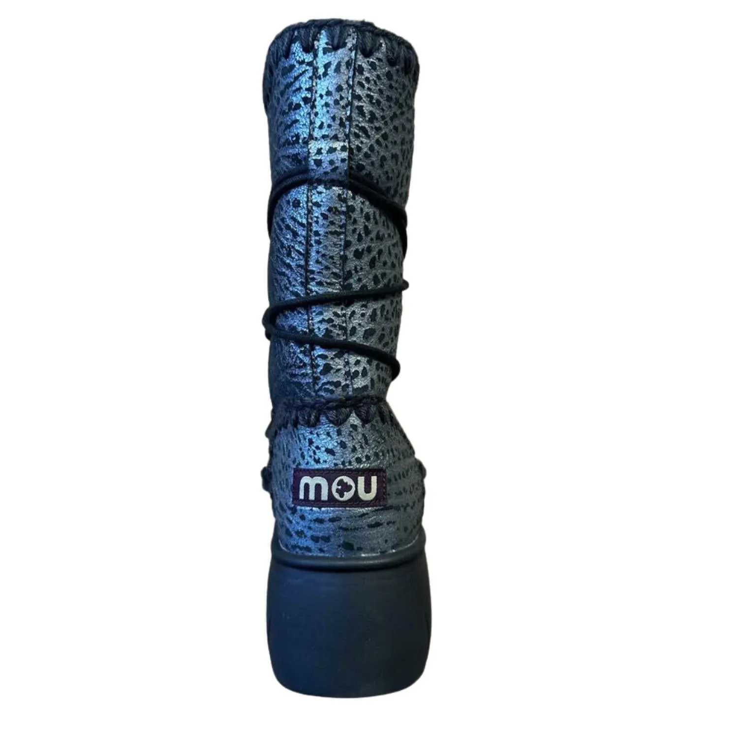 Eskimo Snow Boot In Metal Print Silver On Black