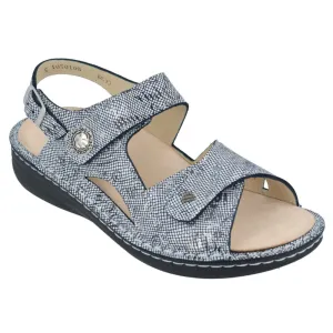 Finn Comfort Barbuda Blue Words Sandal (Womens)