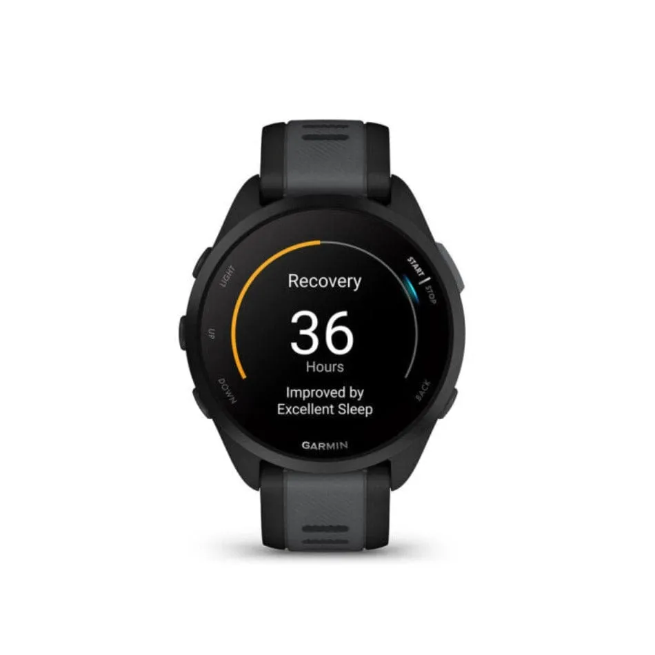 Garmin Unisex Forerunner 165 Running Watch in Black and Slate Grey