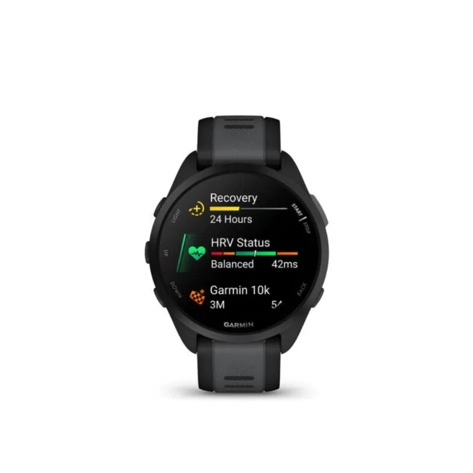 Garmin Unisex Forerunner 165 Running Watch in Black and Slate Grey