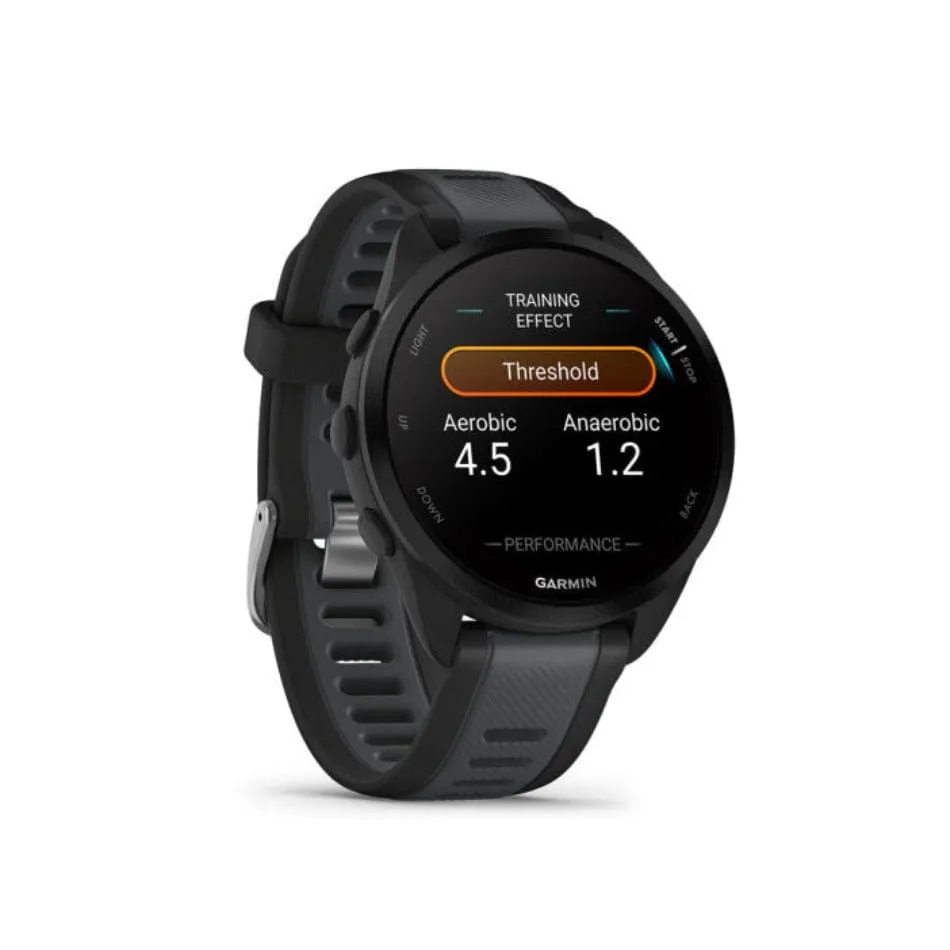 Garmin Unisex Forerunner 165 Running Watch in Black and Slate Grey