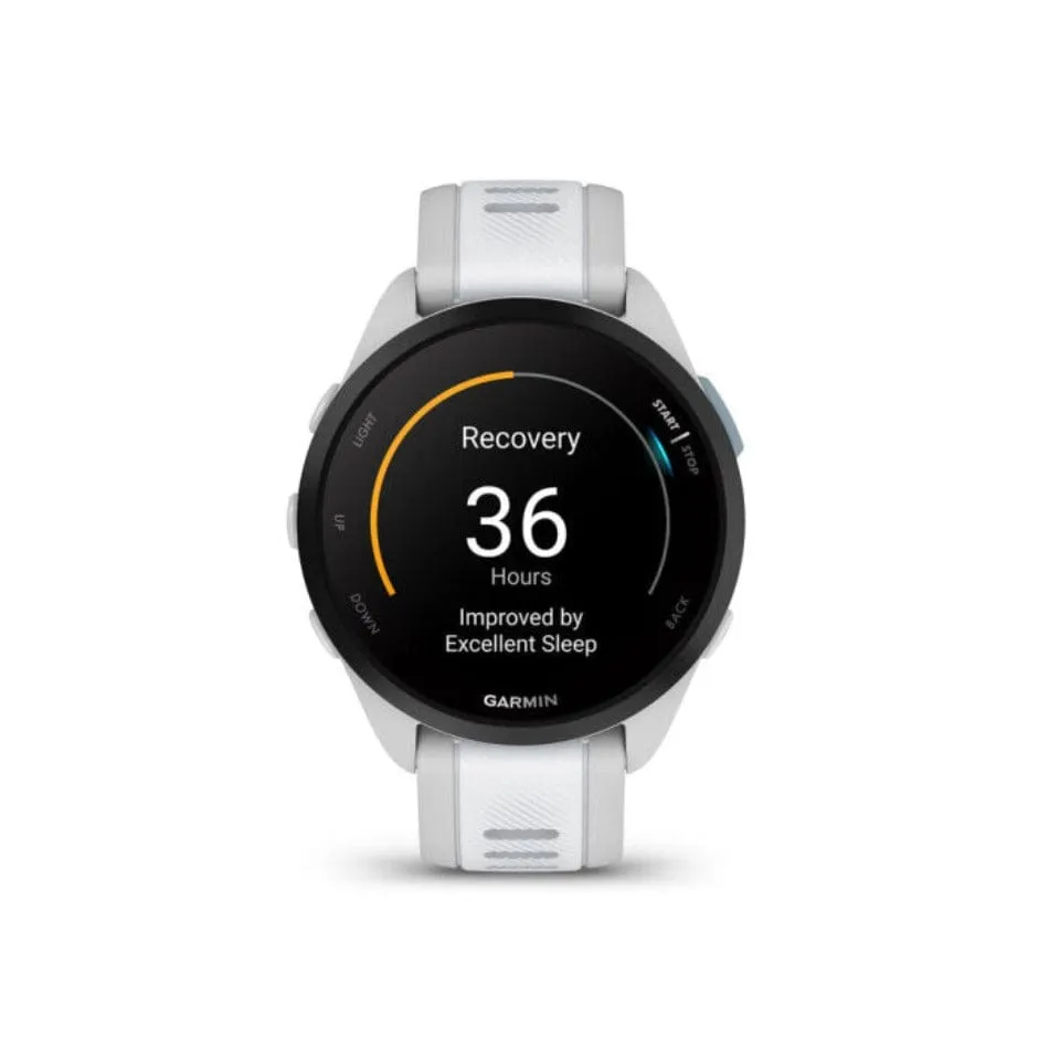 Garmin Unisex Forerunner 165 Running Watch in Mist Grey and Whitestone