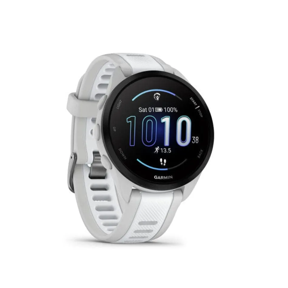 Garmin Unisex Forerunner 165 Running Watch in Mist Grey and Whitestone
