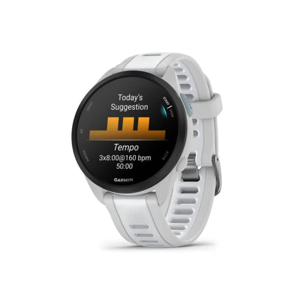 Garmin Unisex Forerunner 165 Running Watch in Mist Grey and Whitestone