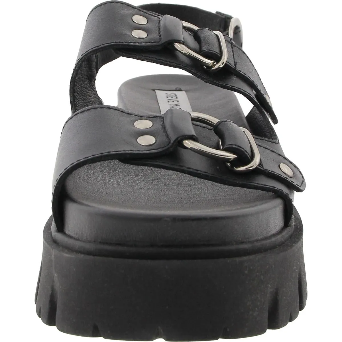 Garrick Womens Adjustable Leather Platform Sandals