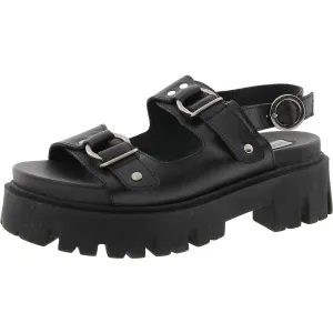 Garrick Womens Adjustable Leather Platform Sandals
