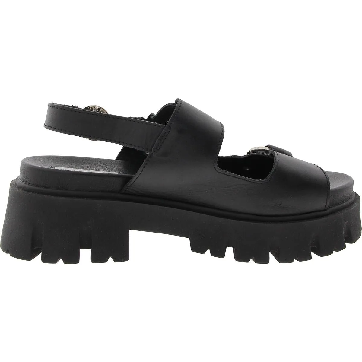 Garrick Womens Adjustable Leather Platform Sandals