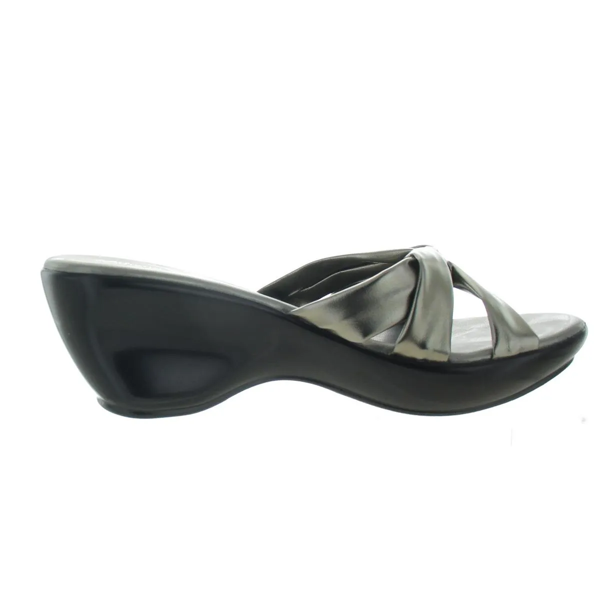 Gaylenn Womens Faux Leather Open Toe Wedge Sandals