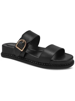 Gianaa Womens Faux Leather Slide Sandals