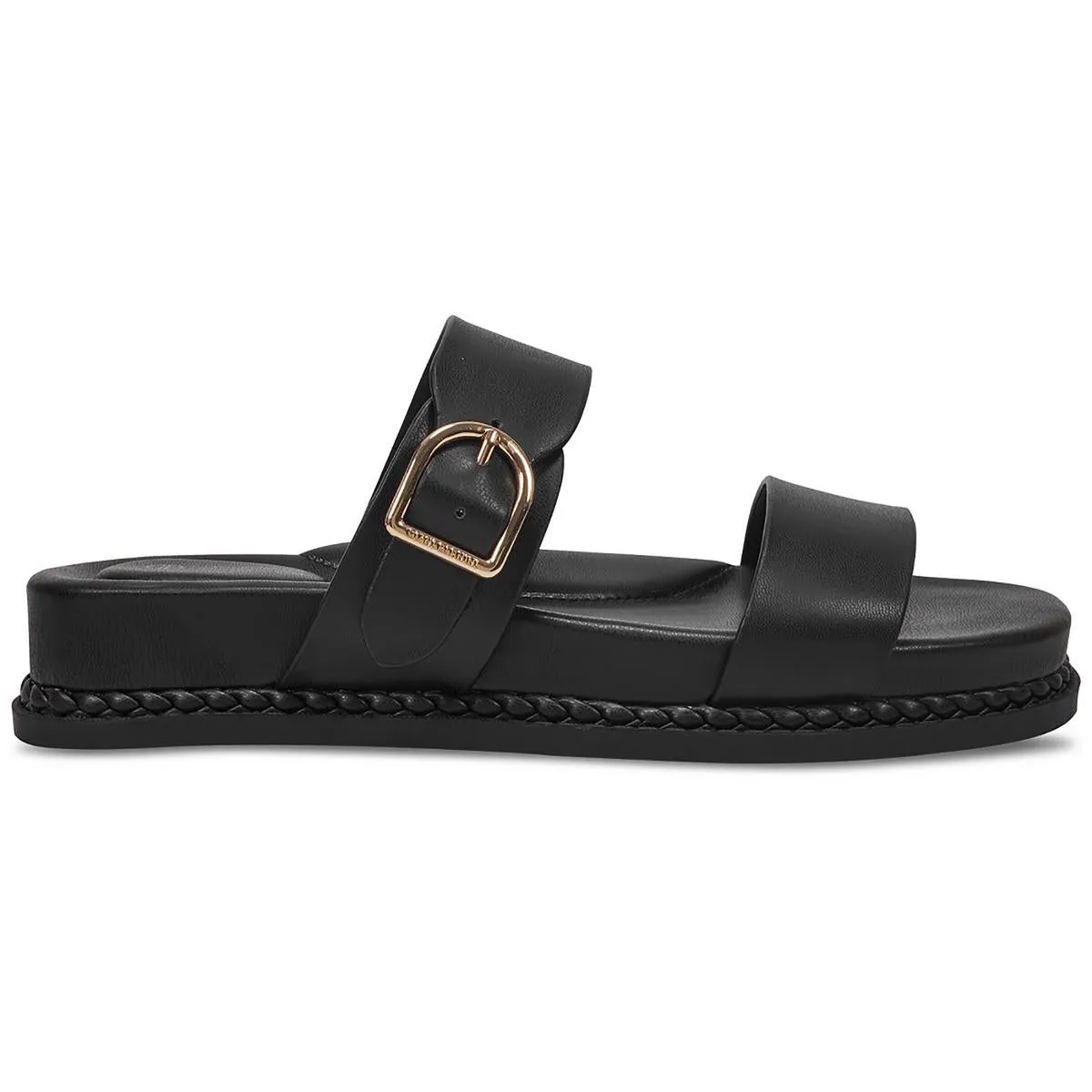 Gianaa Womens Faux Leather Slide Sandals