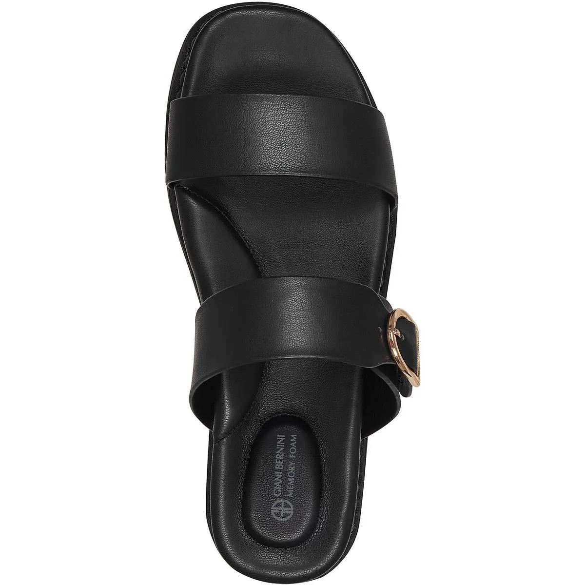 Gianaa Womens Faux Leather Slide Sandals